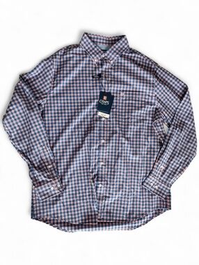 NEW Chaps Men's Pink & Blue Plaid Button-Down Shirt Size XL